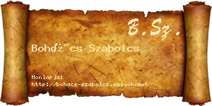 Bohács Szabolcs névjegykártya