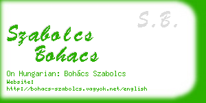 szabolcs bohacs business card