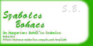 szabolcs bohacs business card